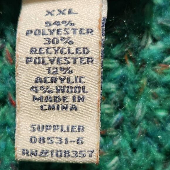 St. John's Bay green v neck tunic sweater XXL wool blend - Picture 5 of 6